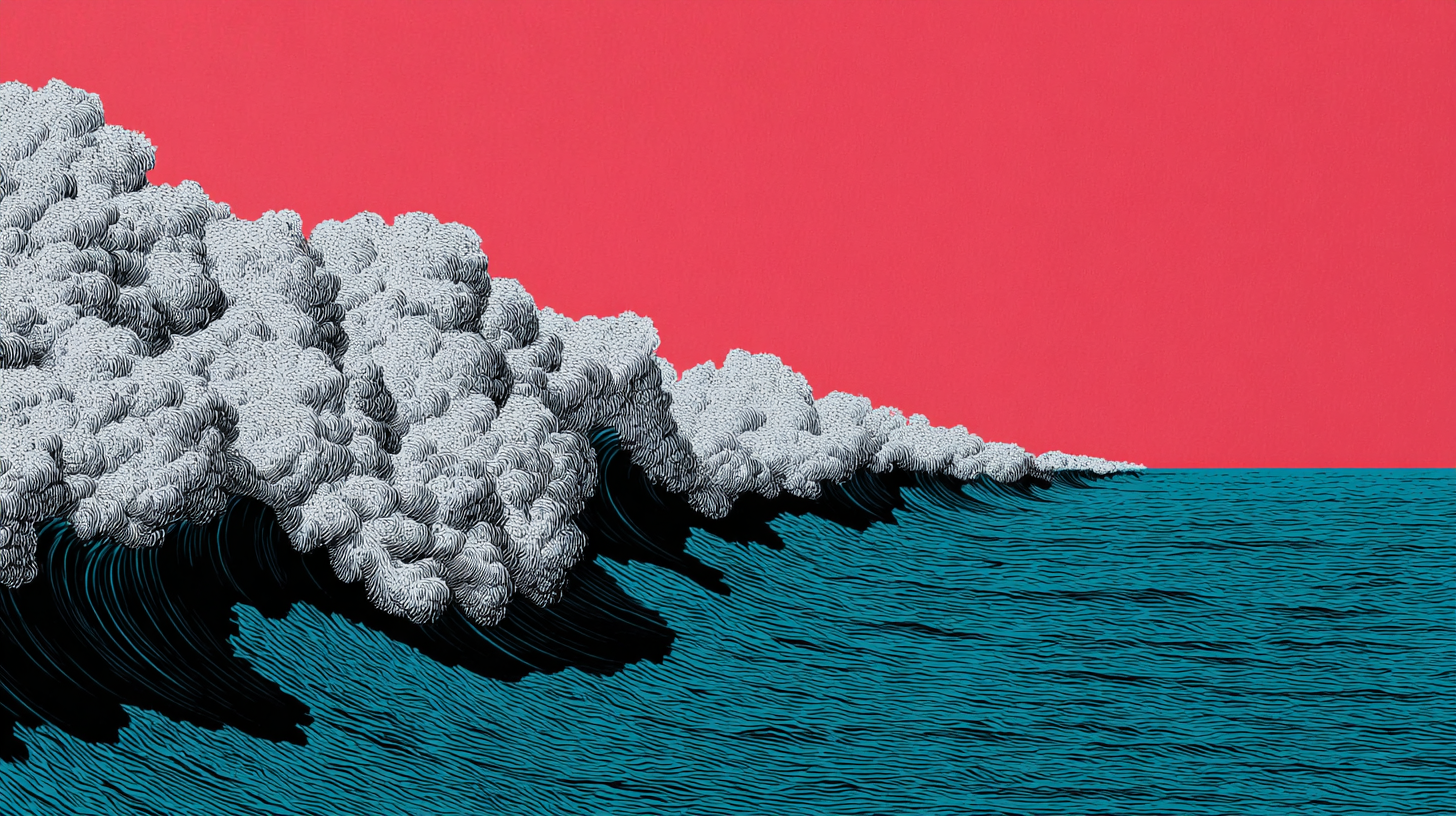 Powerful tsunami wave